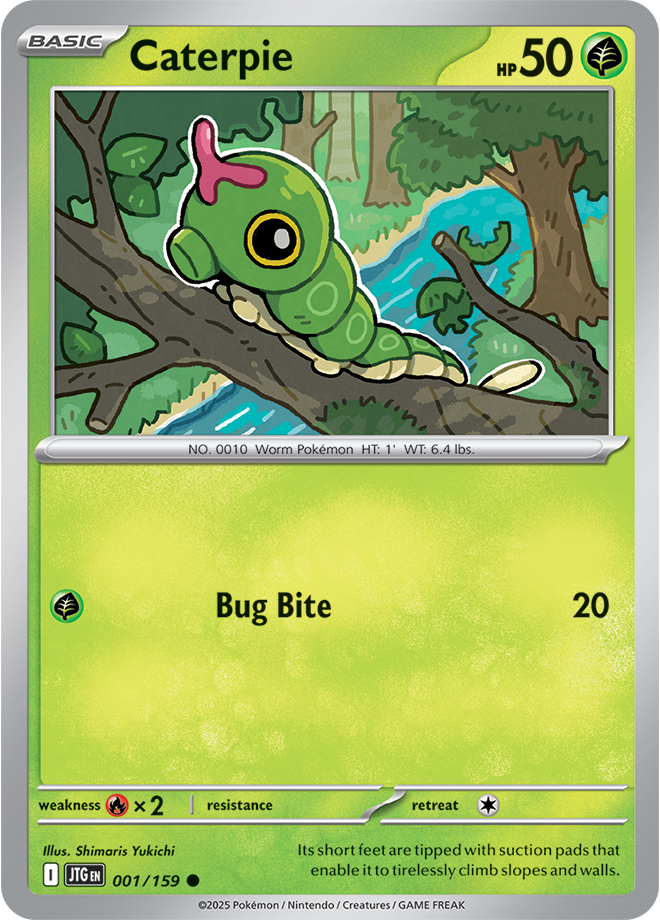Caterpie Pokémon card.