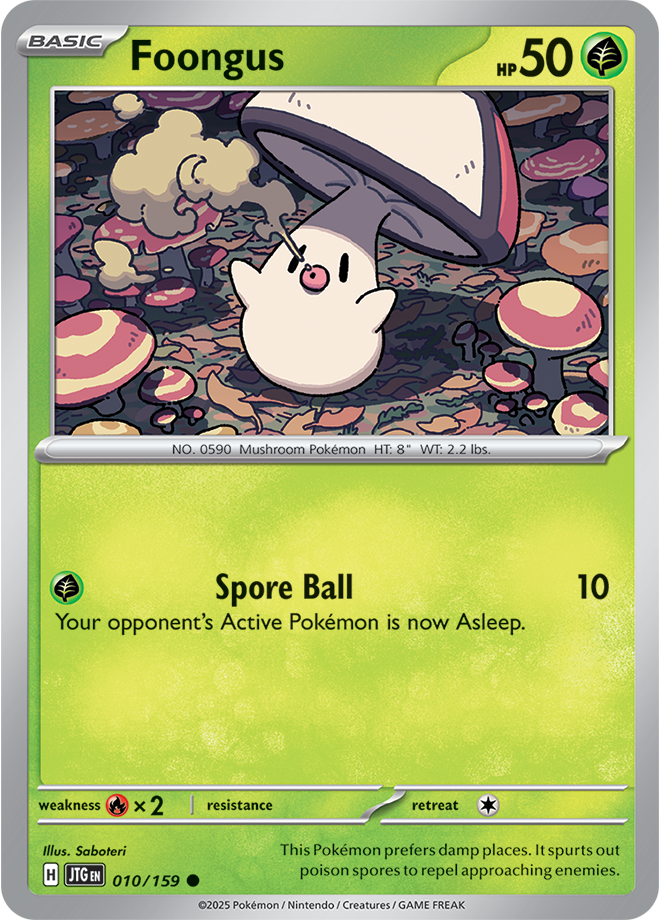 Foongus Pokémon card.