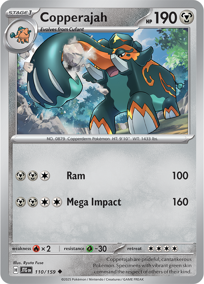 Copperajah Pokémon card.