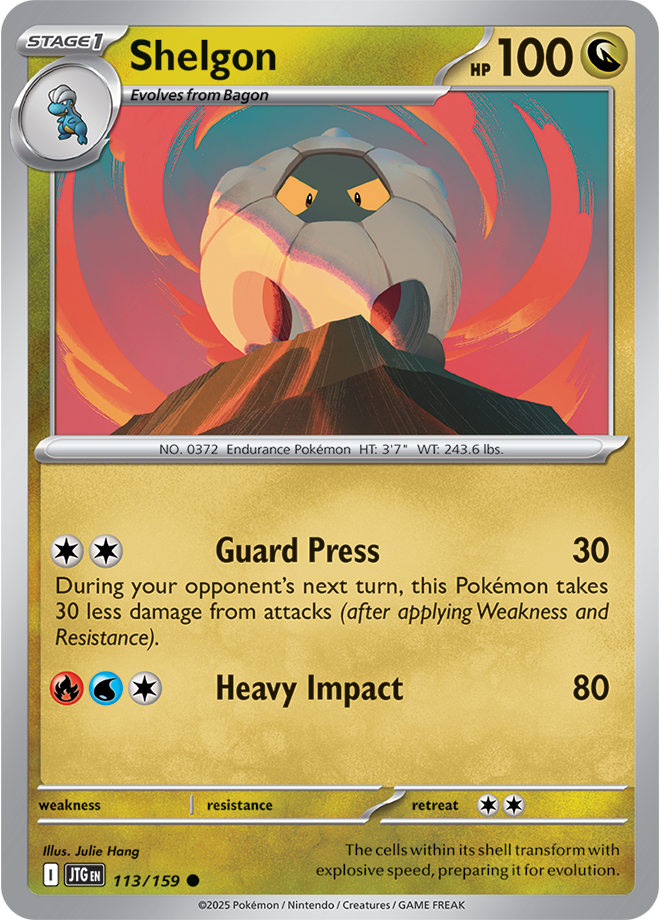 Shelgon Pokémon card.