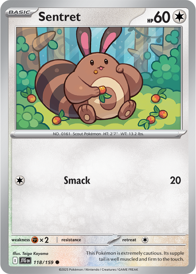 Sentret Pokémon card.