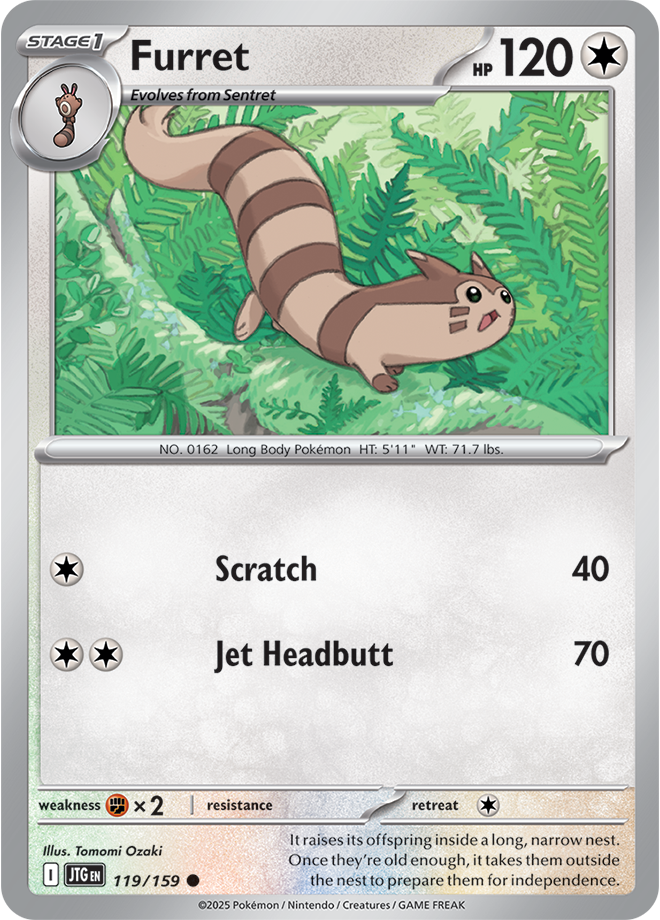Furret Pokémon card.