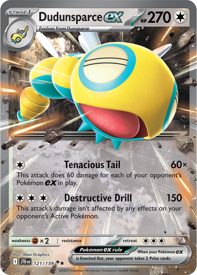 Dudunsparce ex Pokémon card.