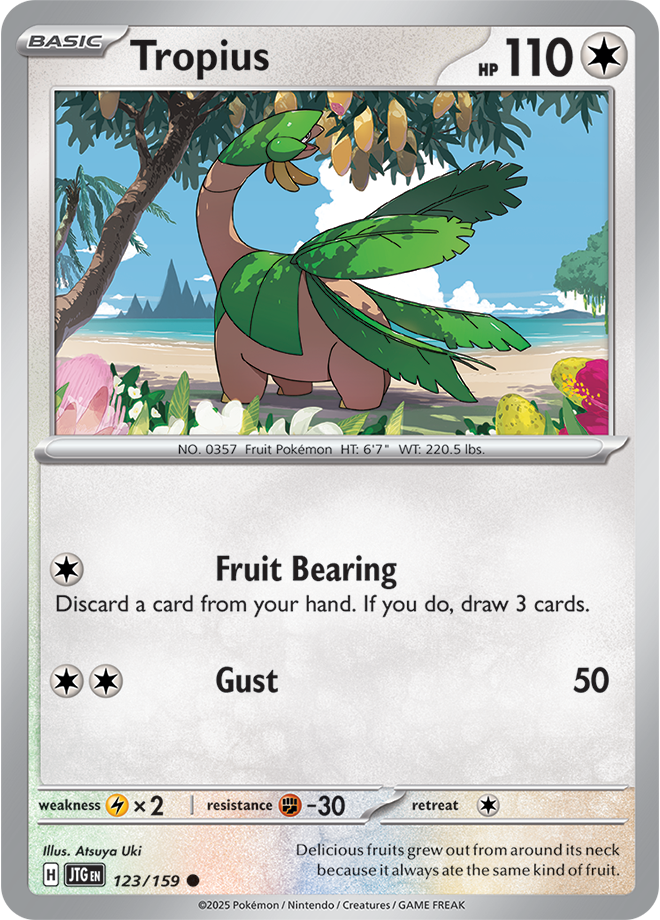 Tropius Pokémon card.