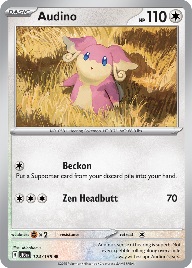 Audino Pokémon card.