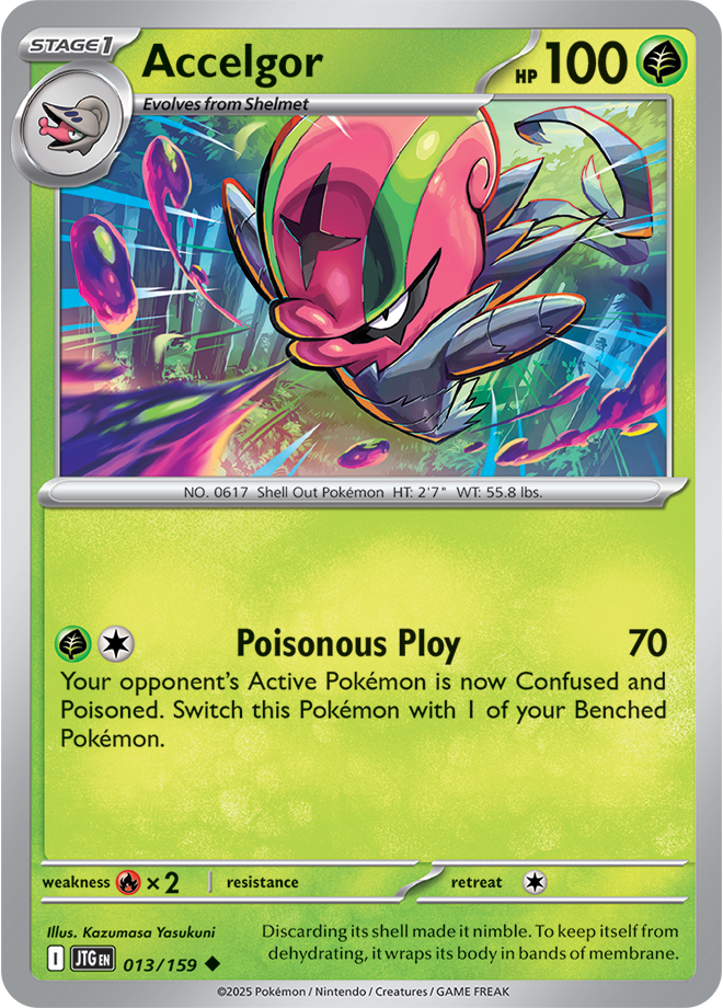 Accelgor Pokémon card.