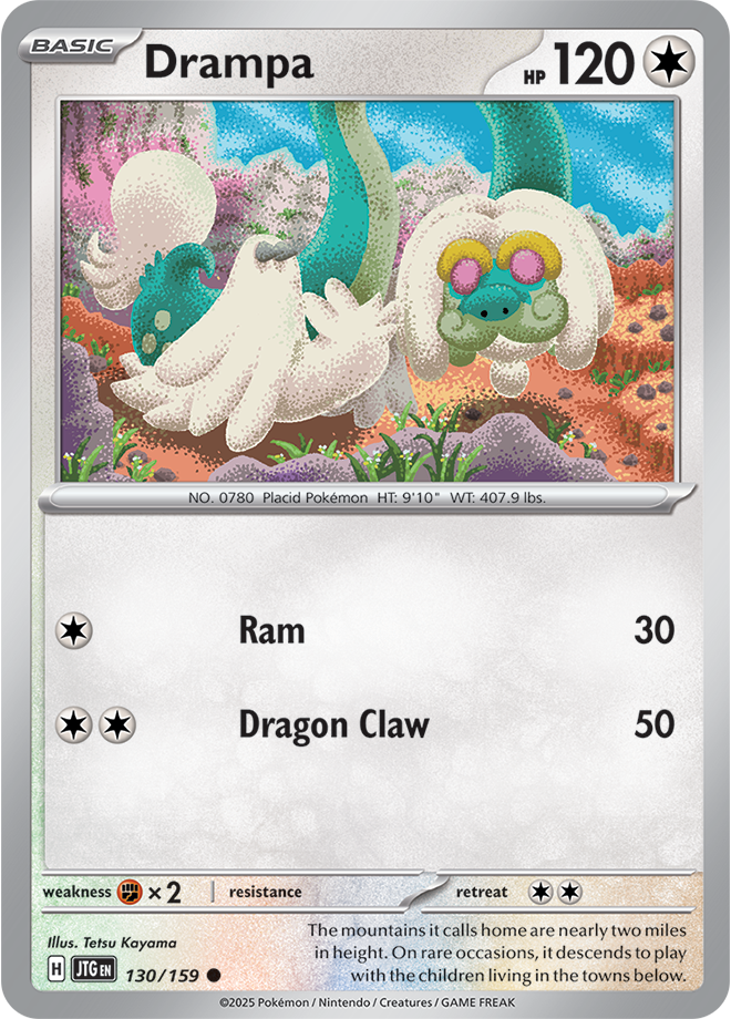 Drampa Pokémon card.