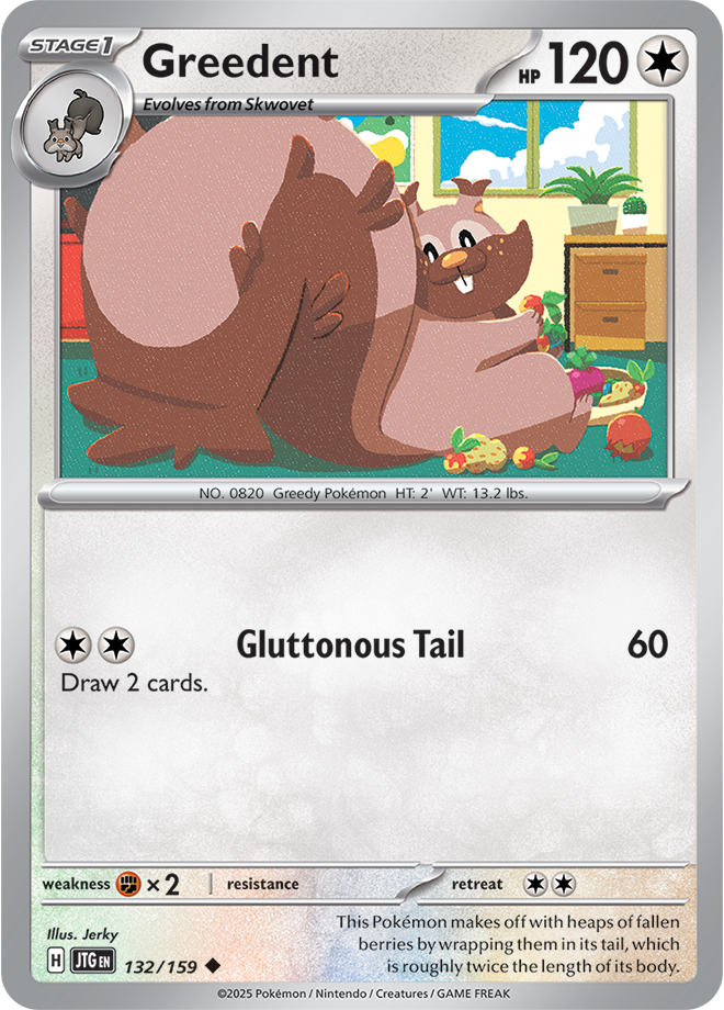 Greedent Pokémon card.