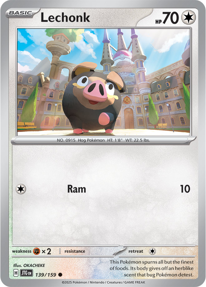 Lechonk Pokémon card.