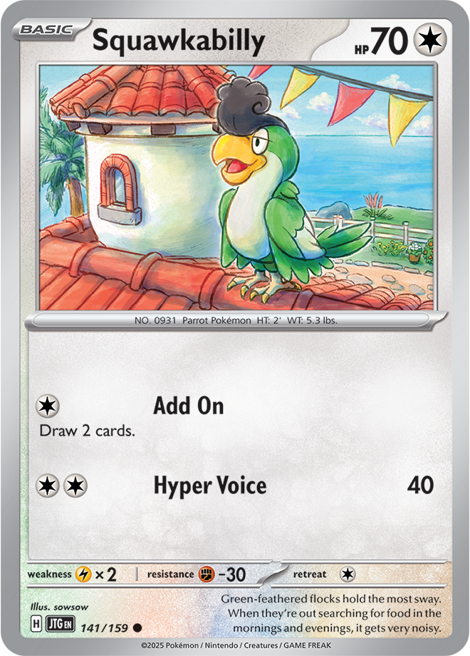 Squawkabilly Pokémon card.