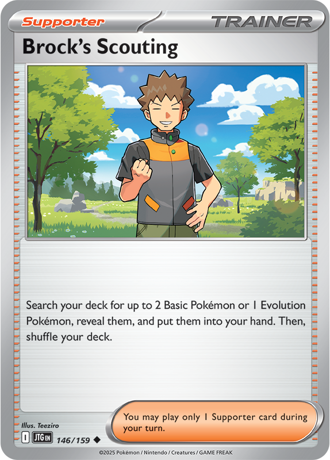 Brock's Scouting Pokémon card.