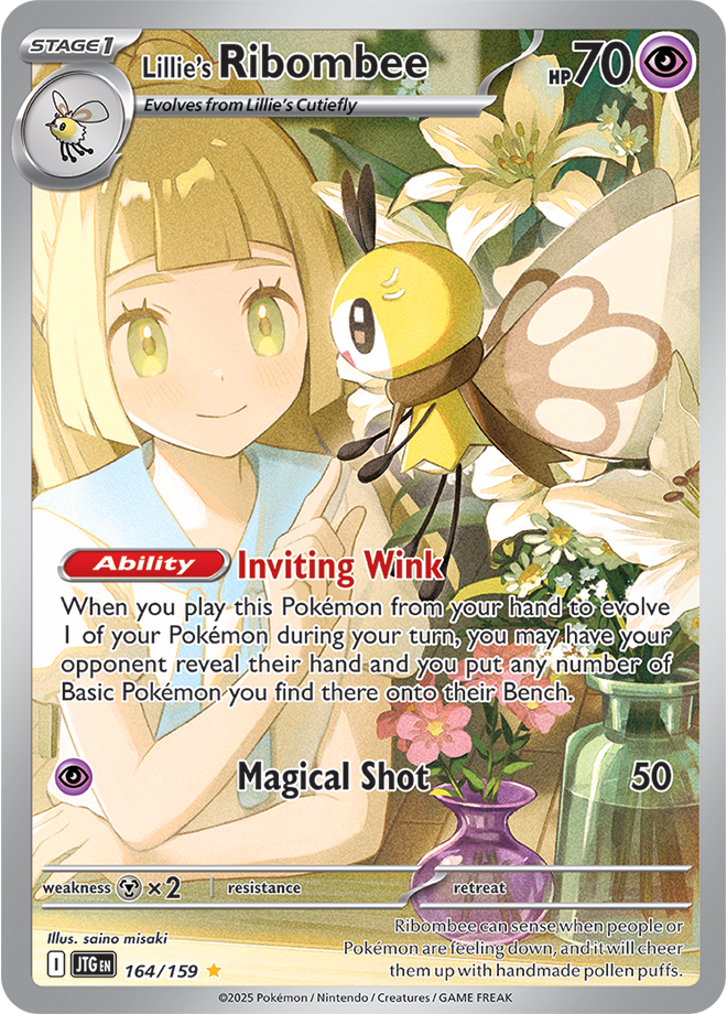 Lillie's Ribombee Pokémon card.