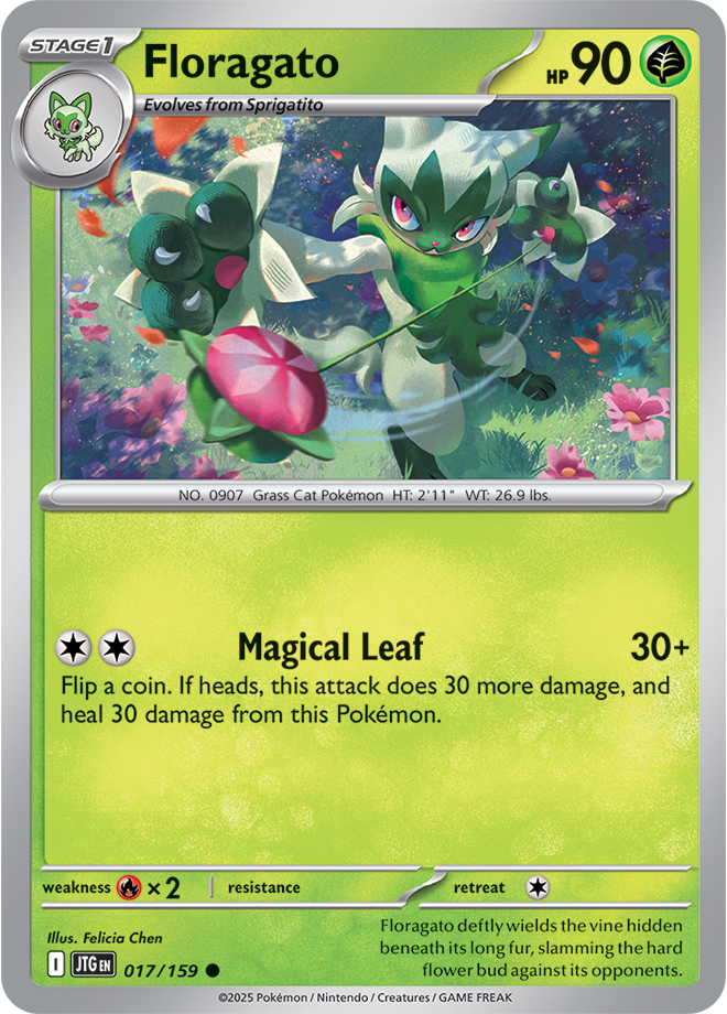Floragato Pokémon card.