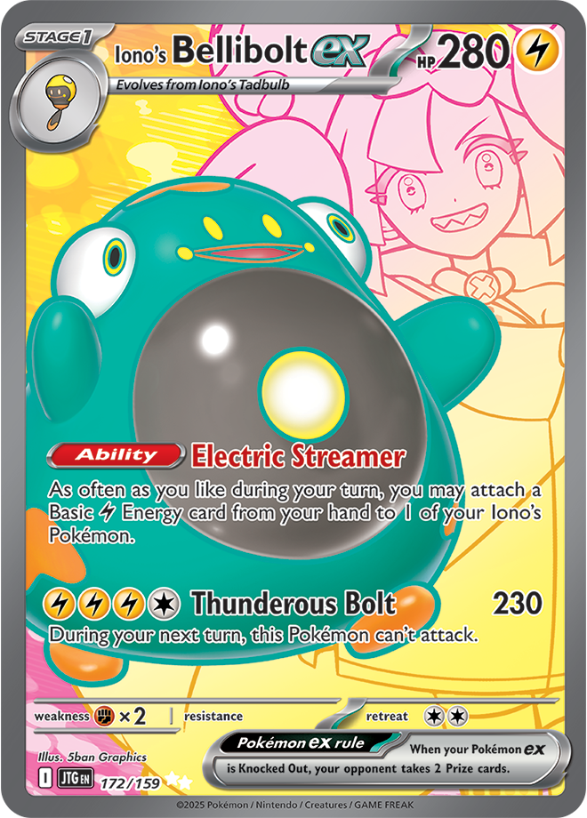 Iono's Bellibolt ex Pokémon card.