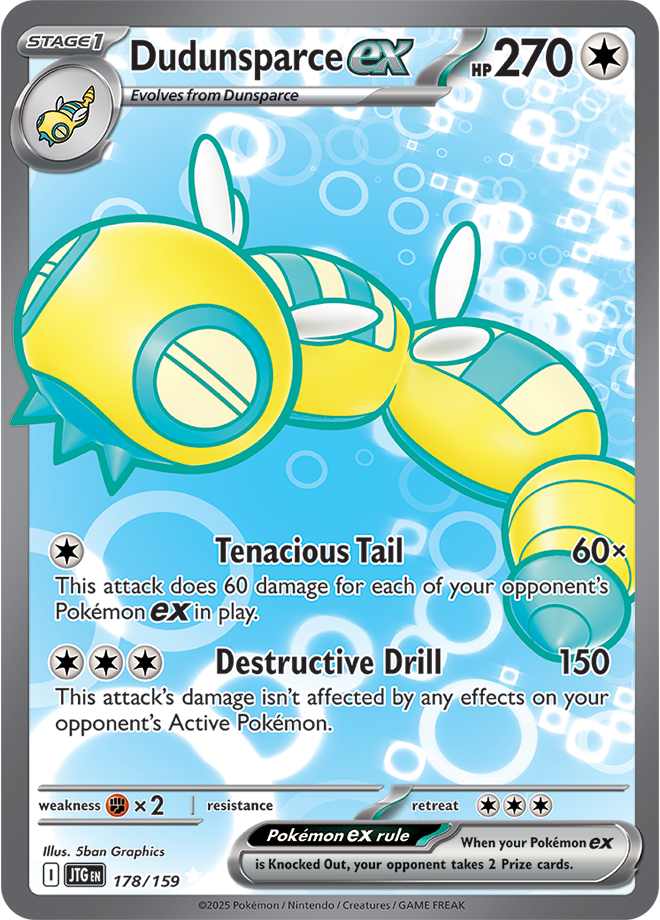Dudunsparce ex Pokémon card.