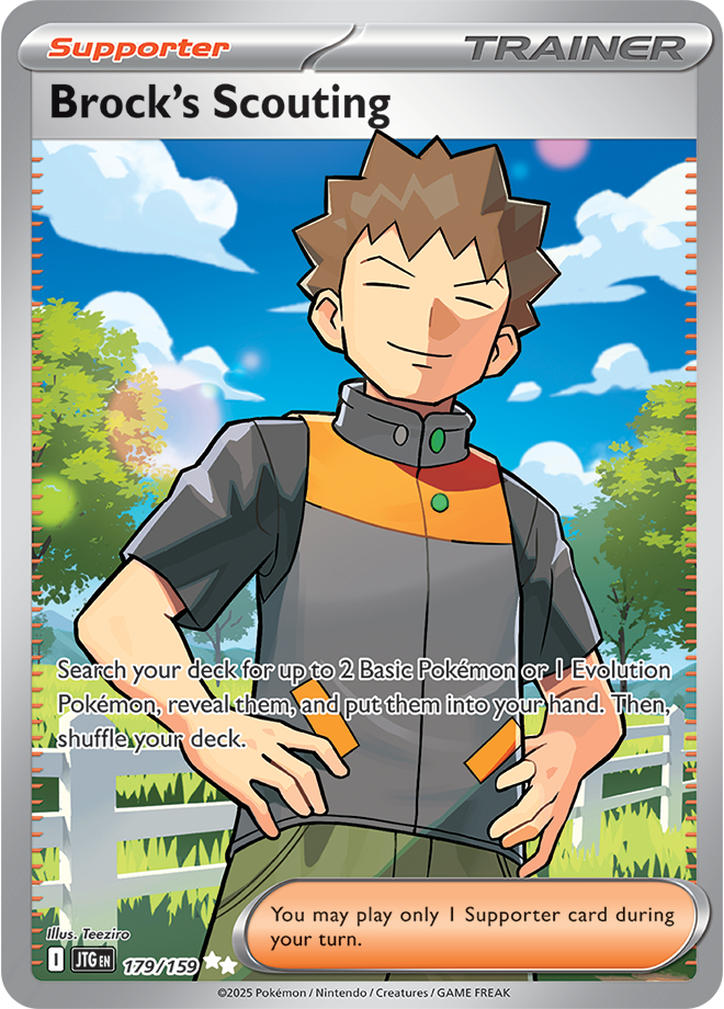 Brock's Scouting Pokémon card.