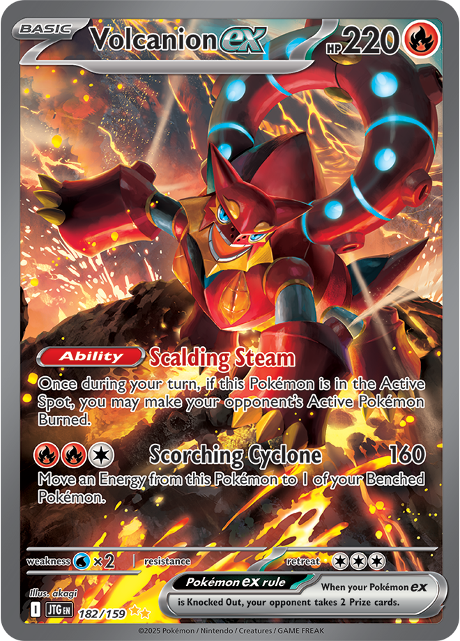 Volcanion ex Pokémon card.