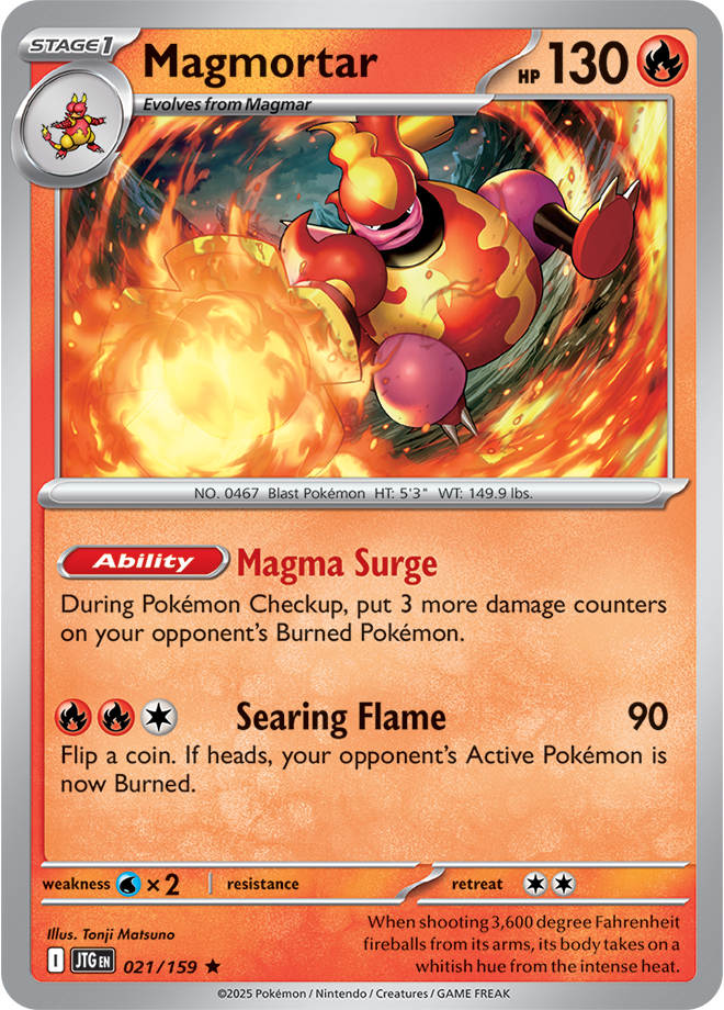 Magmortar Pokémon card.