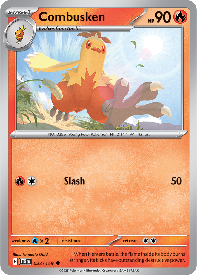 Combusken Pokémon card.