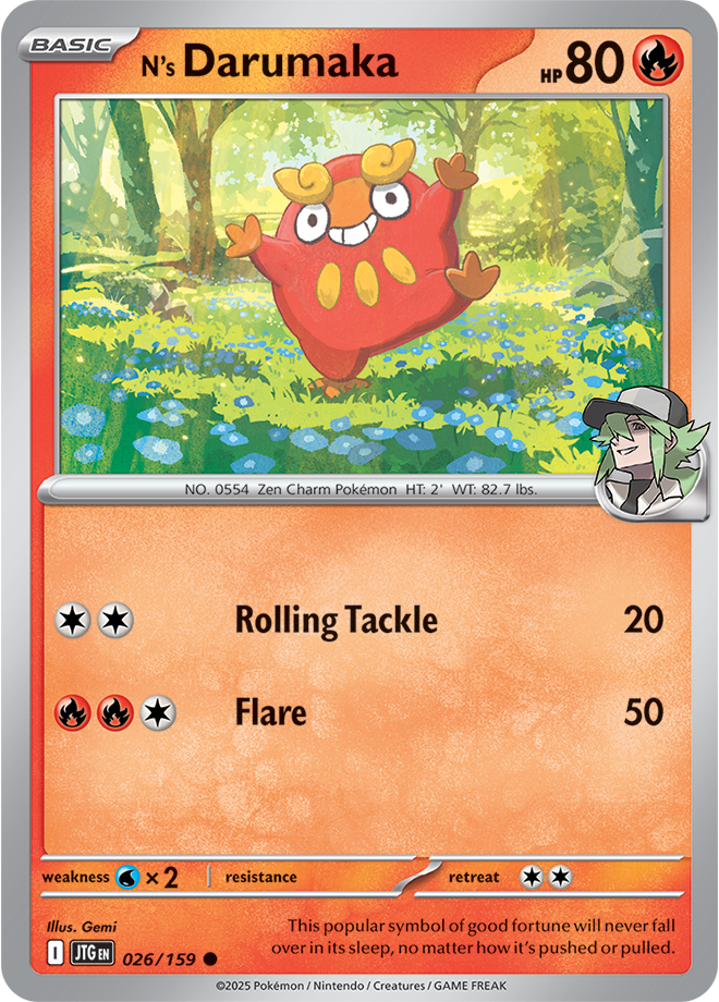 N's Darumaka Pokémon card.