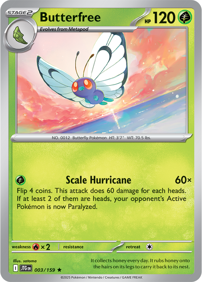 Butterfree Pokémon card.