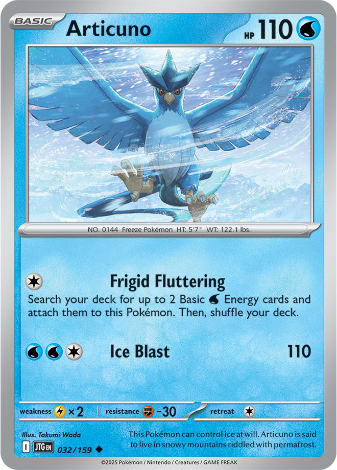 Articuno Pokémon card.