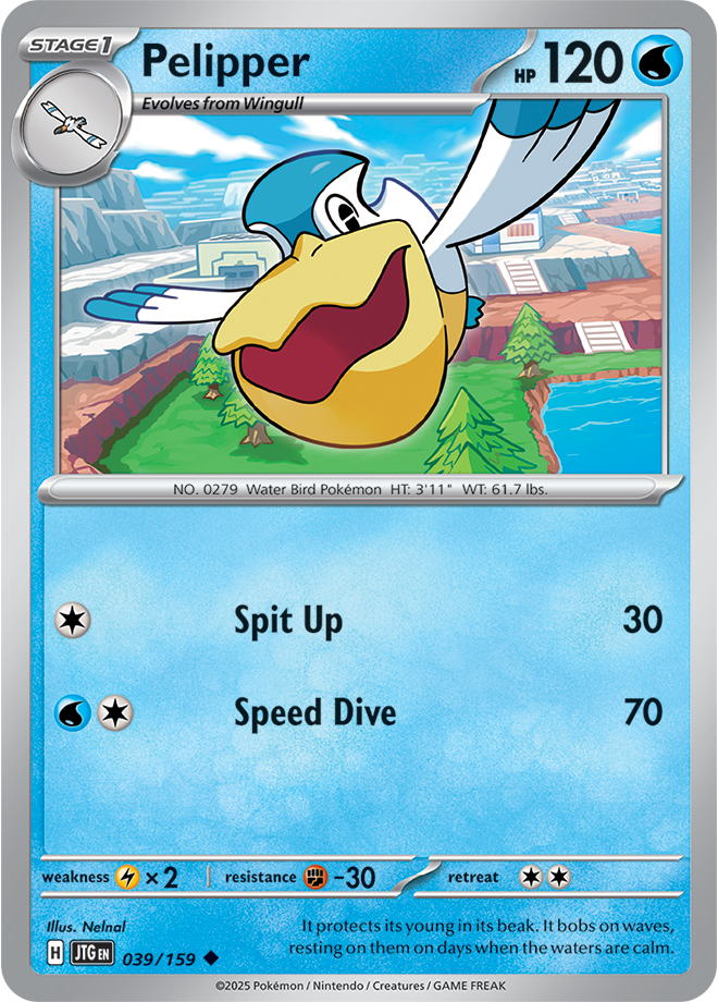 Pelipper Pokémon card.