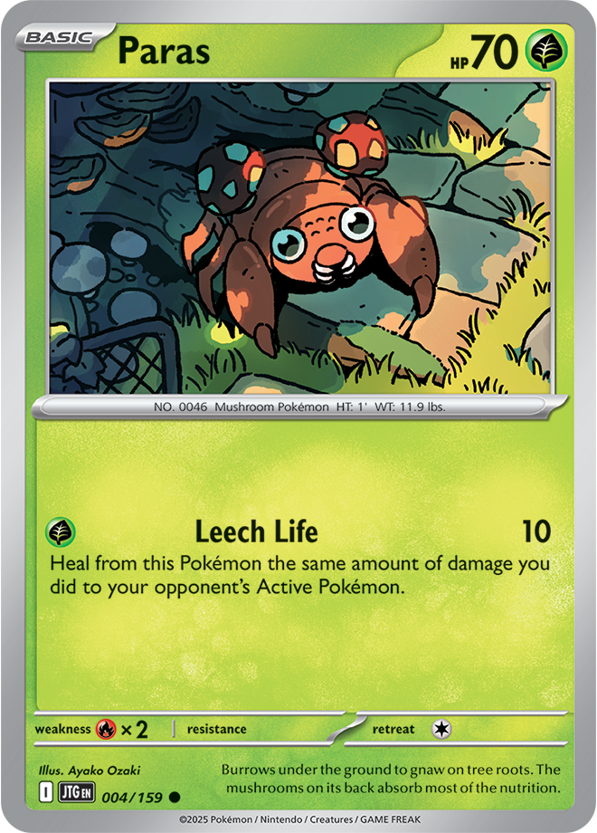 Paras Pokémon card.