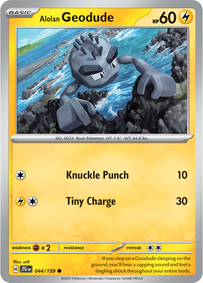 Alolan Geodude Pokémon card.