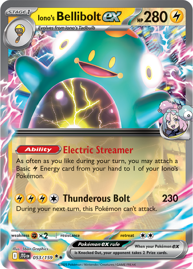 Iono's Bellibolt ex Pokémon card.