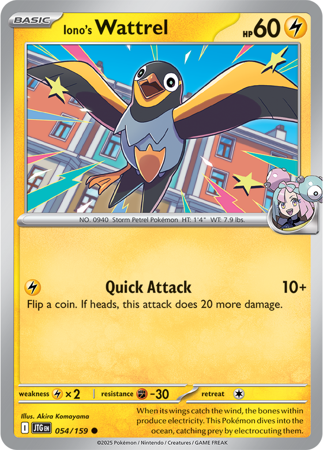 Iono's Wattrel Pokémon card.