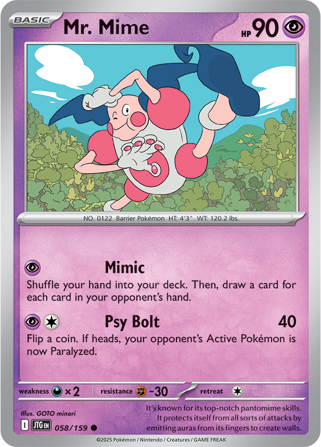 Mr. Mime Pokémon card.