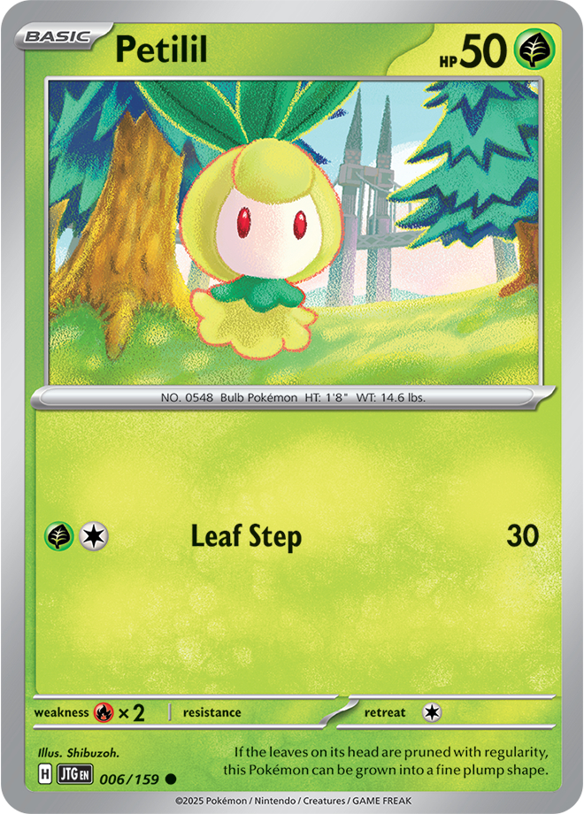 Petilil Pokémon card.