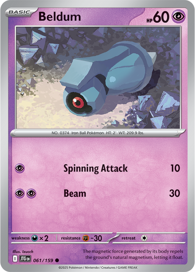 Beldum Pokémon card.