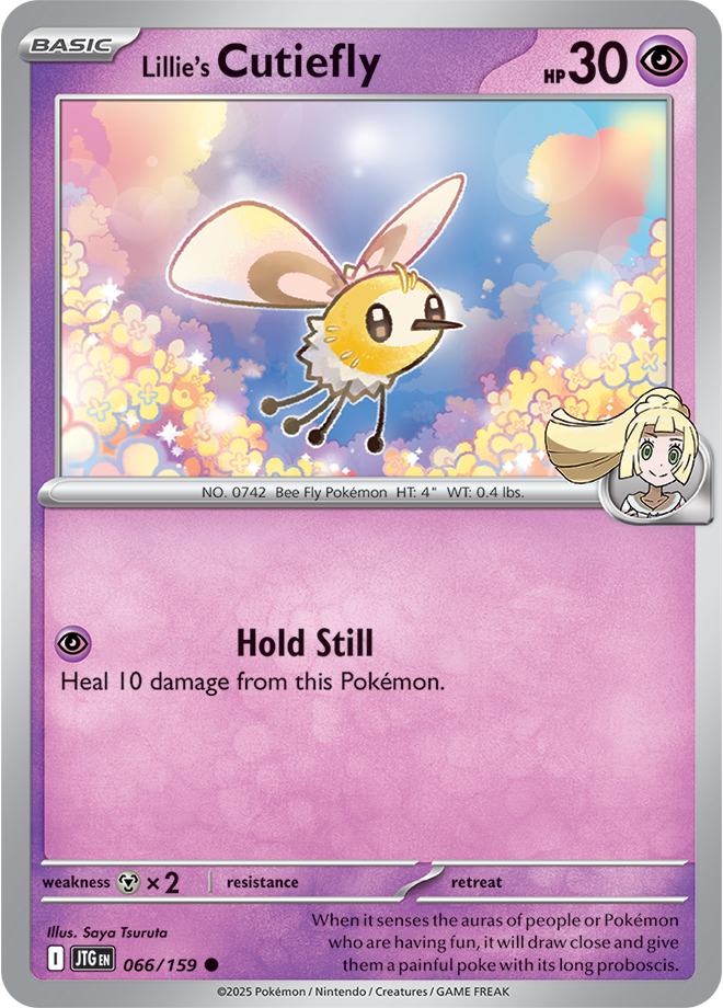 Lillie's Cutiefly Pokémon card.