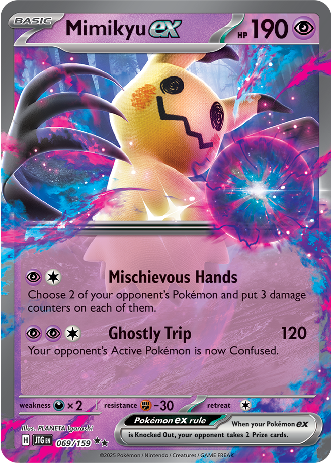 Mimikyu ex Pokémon card.
