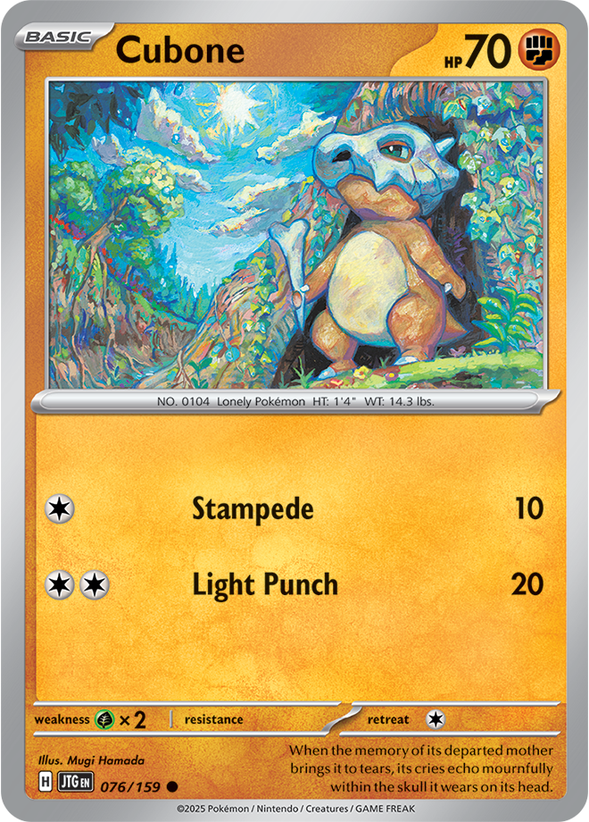 Cubone Pokémon card.