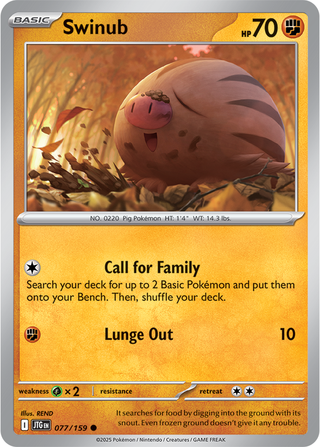 Swinub Pokémon card.