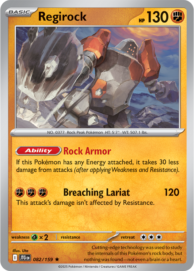 Regirock Pokémon card.