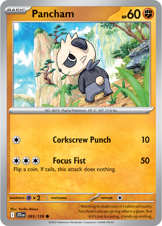 Pancham Pokémon card.