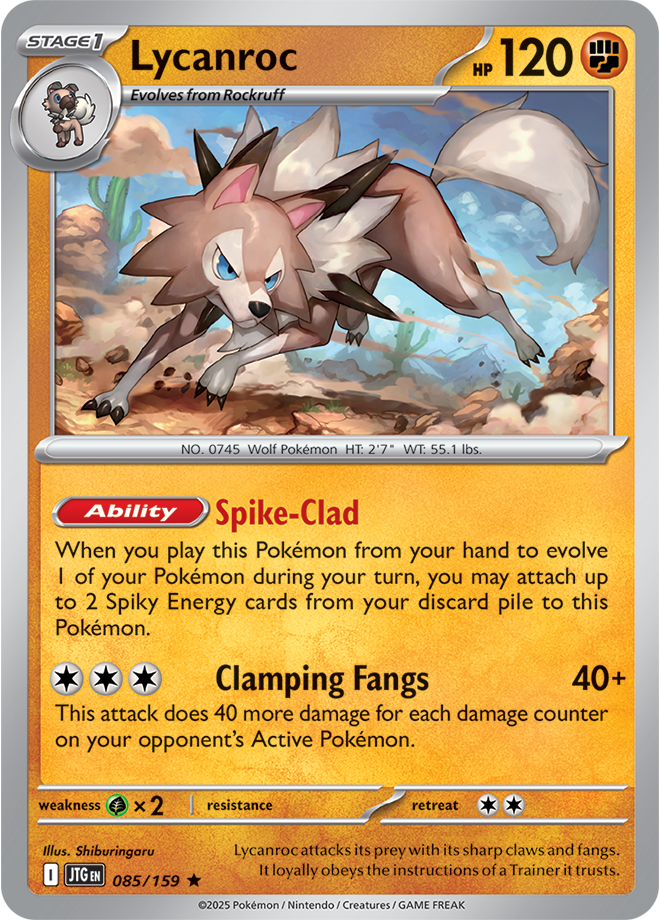 Lycanroc Pokémon card.