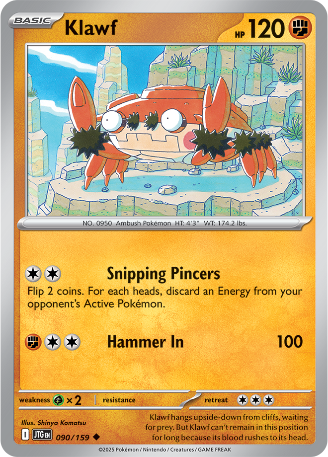 Klawf Pokémon card.