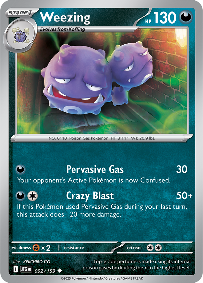 Weezing Pokémon card.