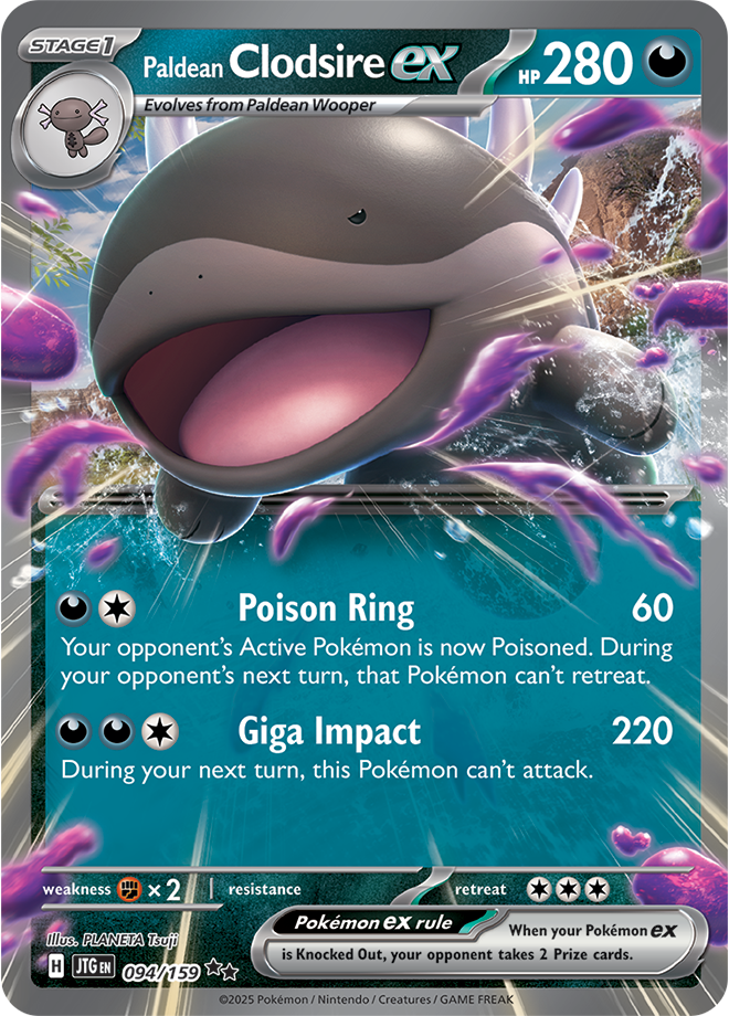 Paldean Clodsire ex Pokémon card.