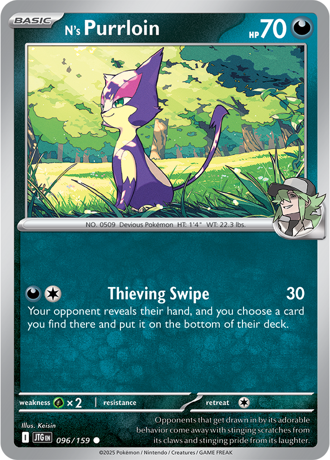 N's Purrloin Pokémon card.