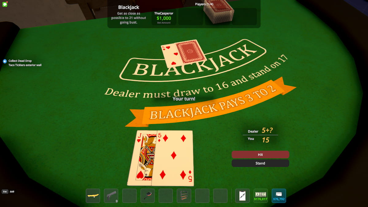 Picture showing the Casino's Blackjack game in Schedule 1.