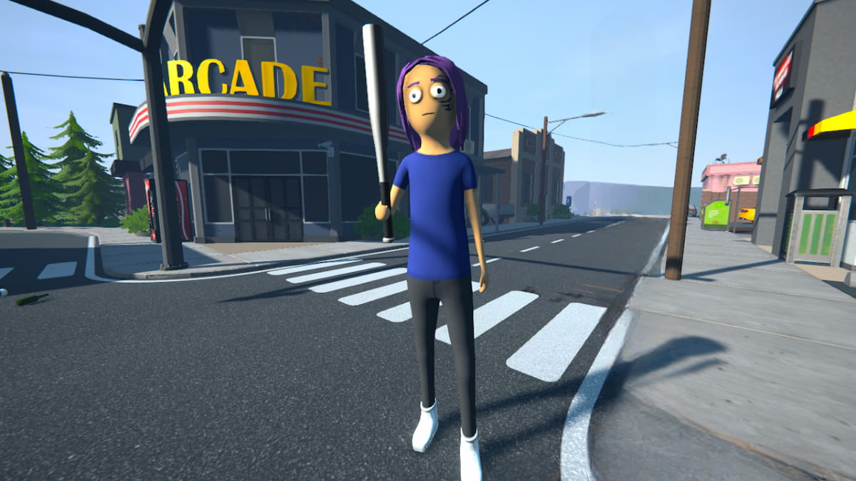 Picture showing a player carrying the baseball bat melee weapon in Schedule 1.