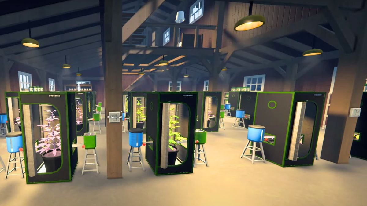 in-game image of a growing facility in Schedule 1.