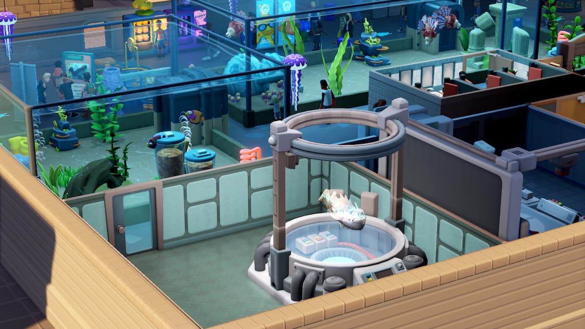 in the analysis room with a fish in the scanner