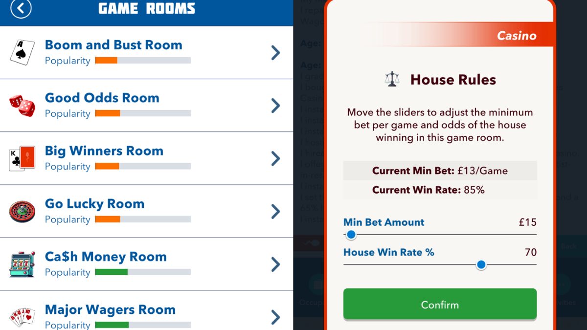 bitlife casino game rooms and house rules